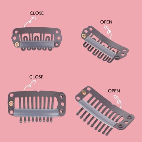 WENNALIFE Replacement Clips for Clip-in Hair Extensions, Dark Brown - Image 2