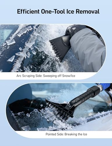 AstroAI 46" Extendable 2-in-1 Snow Brush & Ice Scrapers - Image 5