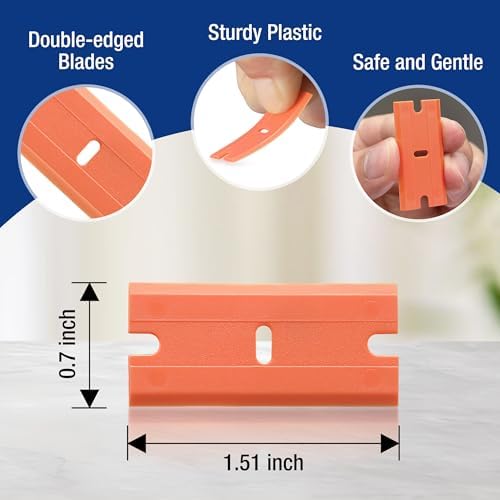 WORKPRO 200 Pack Plastic Razor Blades, Double Edge Scraper Refills - Image 2