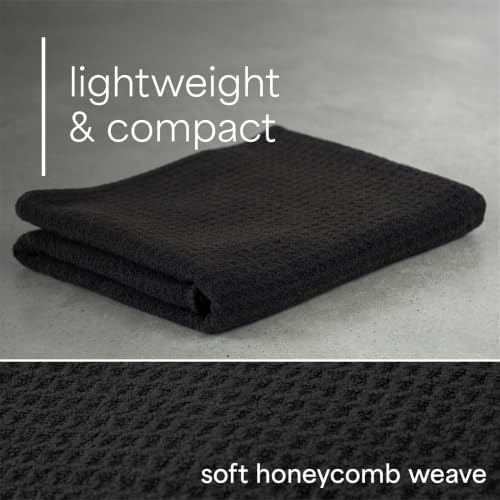 S&T INC. Microfiber Gym Towels, 3 Pack, Honeycomb Black - Image 5