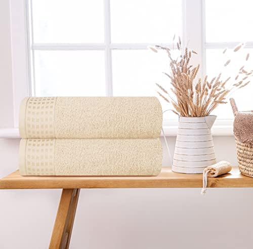 GLAMBURG 100% Cotton 2 Pack Oversized Bath Towel Set 28x55 Inches, Ultra Soft - Image 3