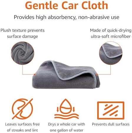 Amazon Basics Super Absorbent Microfiber Car Drying Towel, Streak-Free - Image 2