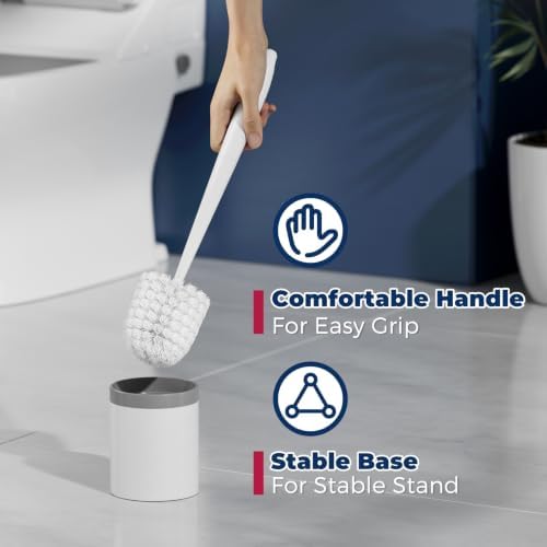 Holaloha Toilet Brush and Holder Set, Compact Design, 2 Pack - Image 5