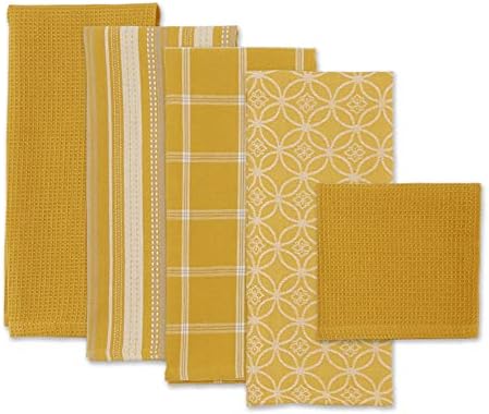DII Assorted Woven Kitchen Set, Honey Gold, 5 Piece - Image 2