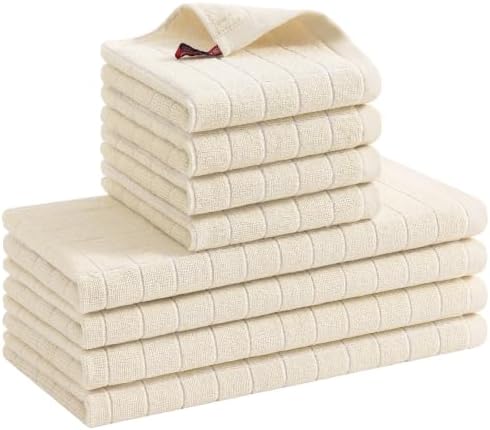 Kitinjoy 100% Cotton Kitchen Towels and Dishcloths Set by Kitinjoy