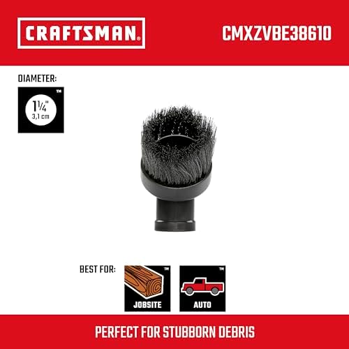 CRAFTSMAN CMXZVBE38610 1-1/4 in. Dusting Brush Wet Dry Vac Attachment - Image 2