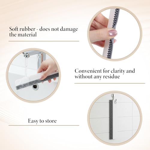 Small Rubber Squeegee 2 Pcs All-Purpose Mini Soft Rubber Window Squeegee Small - Image 3