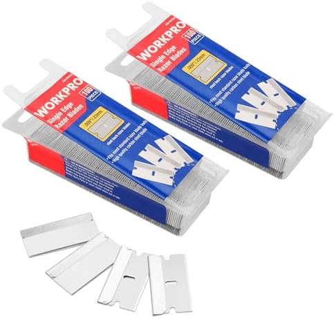 WORKPRO 200-Pack Single Edge Razor Blades, Carbon Steel Scraper Blades by WORKPRO