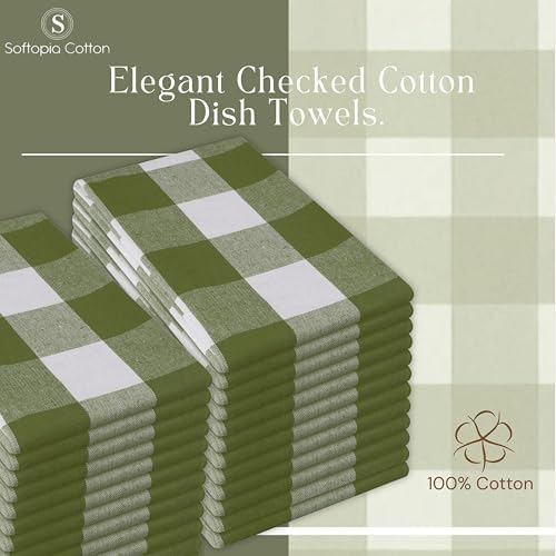 Mint Green and White 12 Pack Buffalo Check Kitchen Towels, 16x26 Inches - Image 7