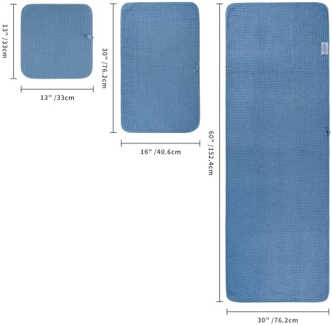 POLYTE 430 GSM Poly Blend Microfiber Quick Dry Waffle Bath Towel Set of 6 - Image 2