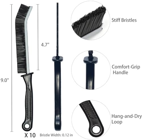 Crevice Cleaning Brush Set, Hard Bristle Grout Brush - Image 2