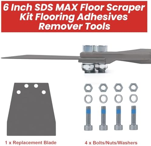 TOOVEM 6 Inch SDS Max Floor Scraper, SDS Max Chisel - Image 2