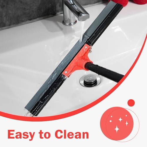 Floor Squeegee with 18'' Silicone Rubber Scraper Head and 58'' Long Adjustable - Image 6