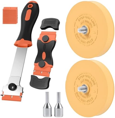 Ywmoml Round Rubber Eraser Wheel Kit, 2 Pack, 2 Plastic Scrapers, 12 Blades by Ywmoml