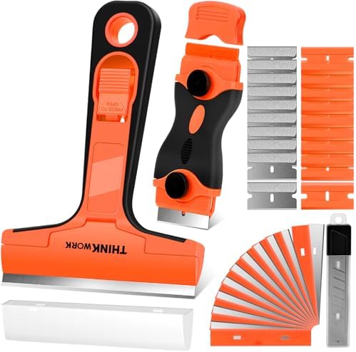 2Pack Razor Blade Scraper with 40Pcs Blades by THINKWORK