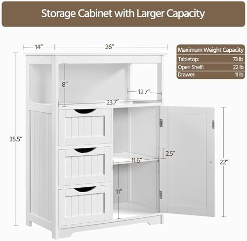 Yaheetech Large Freestanding Bathroom Storage Cabinet - Image 3