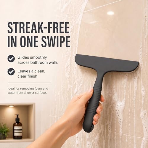 Shower Squeegee for Glass Doors, Silicone Wiper - Image 4