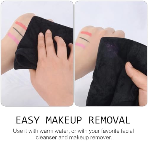 Microfiber Facial Cloths Fast Drying Washcloth 12inch x 12inch Black 2 pack - Image 5