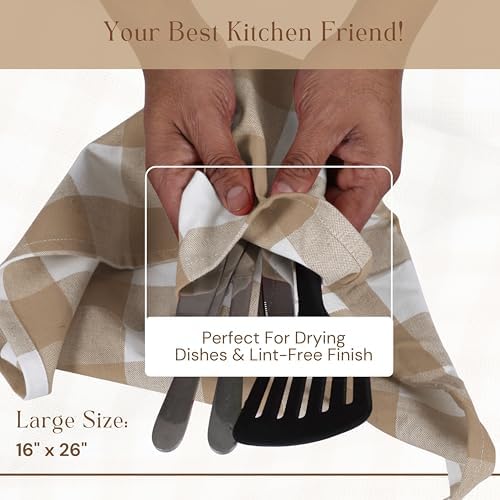 Buffalo Check 12 Pack Kitchen Towels, 16x26 Inches, Classic Farmhouse Plaid - Image 6