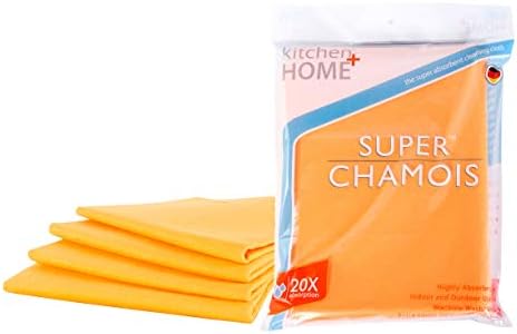 Super Chamois - Extra Large 20" X 27" Super Absorbent Cleaning Cloth - 4 Pack - by Kitchen+%2B+Home