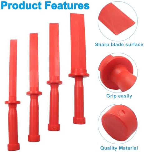 4 Piece Plastic Chisel Scraper Set, Wide 3/4" 7/8" 1" 1-1/2" - Image 4