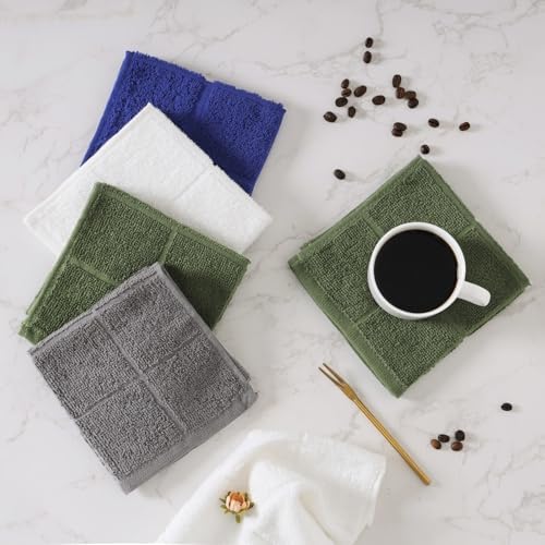 Glynniss Dish Rags for Washing Dishes, 100% Cotton Cream Kitchen WashCloths - Image 2