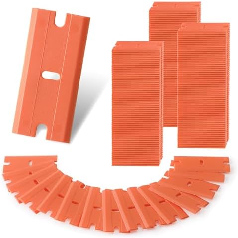 WORKPRO 200 Pack Plastic Razor Blades, Double Edge Scraper Refills by WORKPRO