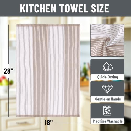 Homaxy Premium 100% Cotton Kitchen Towels 18"x28", 4 Pack - Image 2