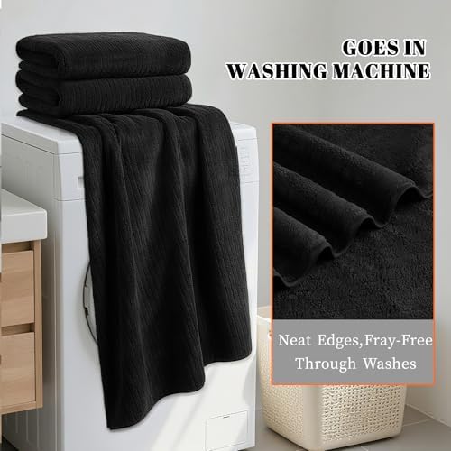 4 Pack Bath Towels Set 35 x 70in Extra Large, Ultra Soft Microfiber - Image 5