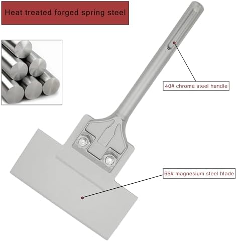 SDS Max Floor Scraper 6 in. x 12 in. Wide Tile Flooring Adhesives Remover - Image 4