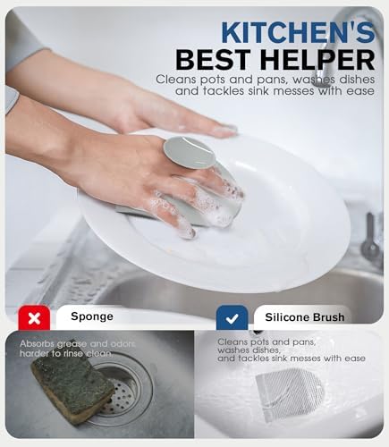 2 Pack Silicone Sink Cleaning Brush - Image 4