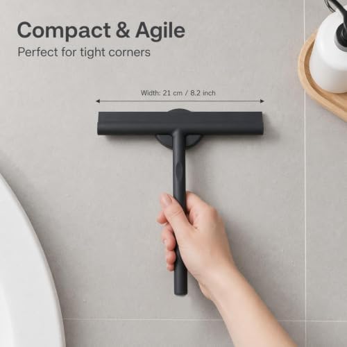 Shower Squeegee for Glass Doors, Full Silicone Jacketed Squeegee - Image 5