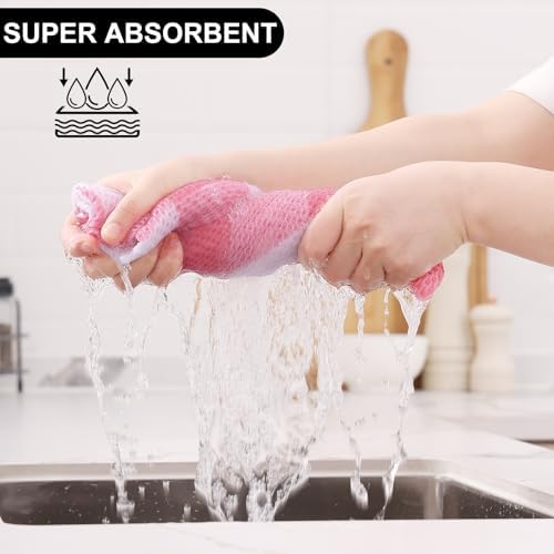 Homaxy 100% Cotton Kitchen Towels and Dishcloths Set of 8 - Image 3