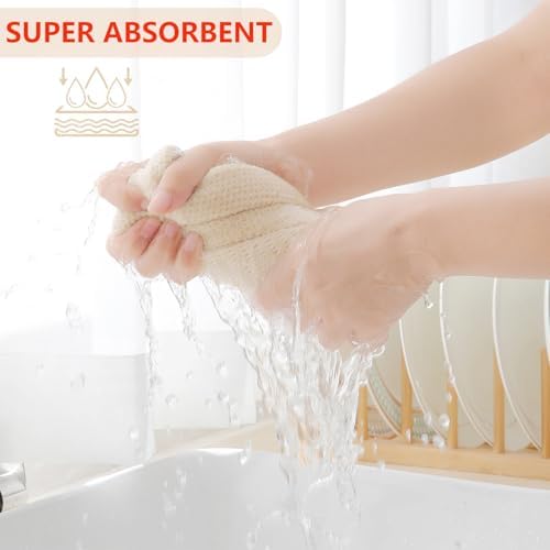 Homaxy 100% Cotton Waffle Weave Kitchen Towels, Mixed Color - Image 3