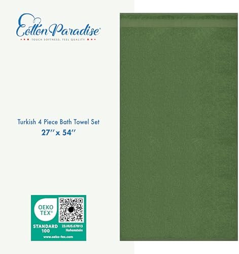 Cotton Paradise Turkish Towel Set, Soft Absorbent Quick Dry, 4 Piece Bath Towel - Image 5