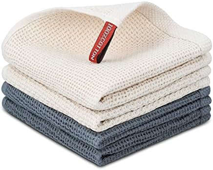 Nialnant Cotton Cleaning Rags, Waffle Weave Kitchen Towels, Absorbent Dish by Nialnant