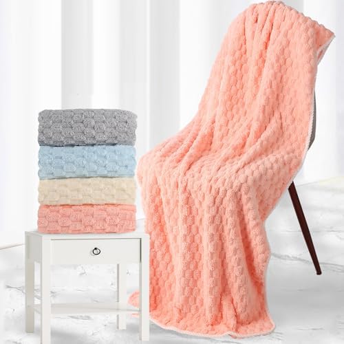 4 Pack Microfiber Bath Towels Large, Super Absorbent, Quick Dry, Plush and - Image 3