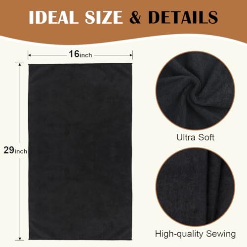 Orighty Salon Towels, 48 Pack Black Microfiber Hair Towel - Image 4