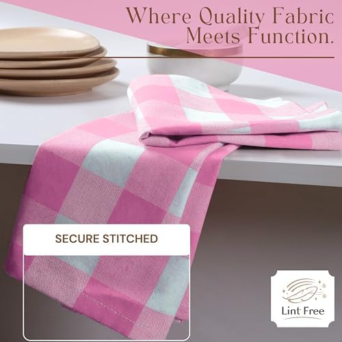 Buffalo Check 12 Pack Kitchen Towels, Plaid Dish Towels, 100% Cotton, Everyday - Image 5