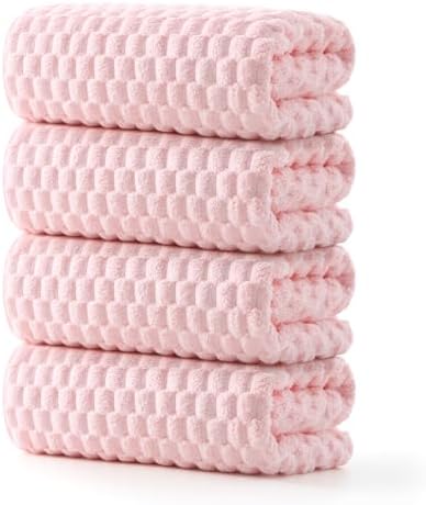 REDKISS 4 Pack Pink Microfiber Bath Towels by REDKISSOnline