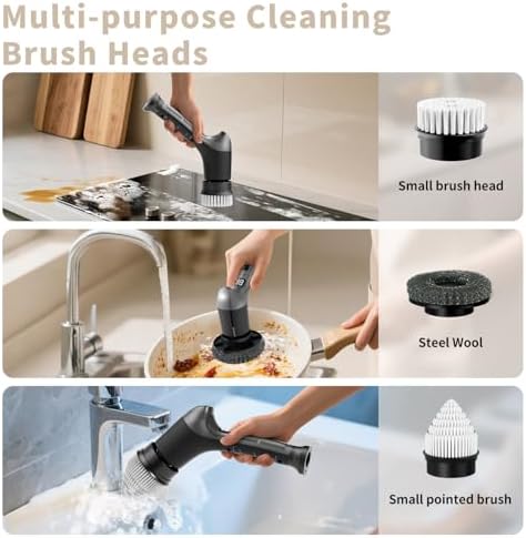 Electric Spin Scrubber, Cordless Handheld Cleaning Brush, Large Battery - Image 6