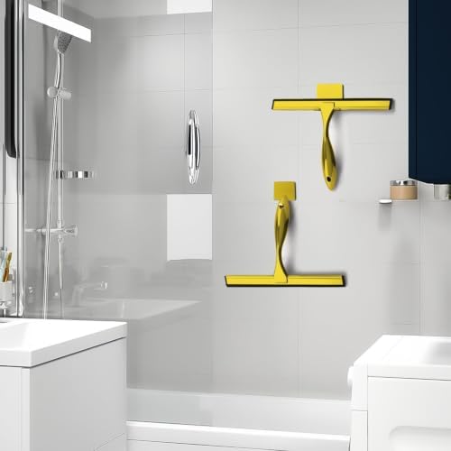 Shower Squeegee for Glass Doors, Stainless Steel, 12 Inch, 3 Hooks - Image 7