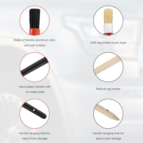 10PCS Car Detailing Brush Set, Auto Detail Dust Brushes - Image 3