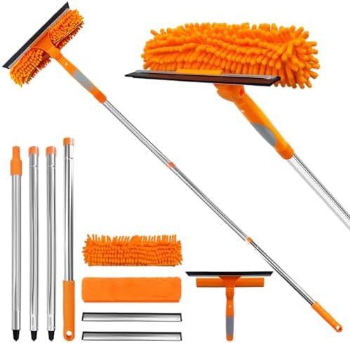 2 in 1 Window Squeegee Cleaner Kit Extension Pole, 67 in by LILISPAI