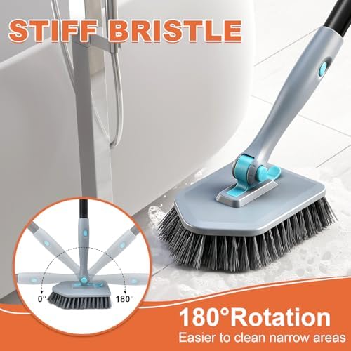Long Handled Scrub Brush for Shower, 3-in-1 Cleaning Brushes - Image 2