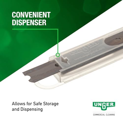 UNGER Commercial 4" Floor Scraper 10 Replacement Blades Reversible RB10C - Image 7