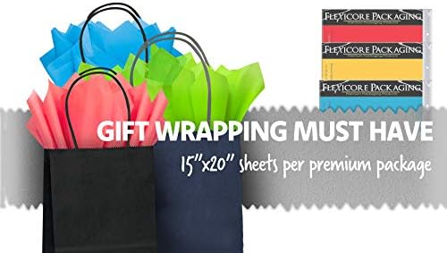 Flexicore Packaging Turquoise Blue Pin Stripe Print Gift Wrap Tissue Paper Size: 15 Inch X 20 Inch | Count: 10 Sheets | Color: Turquoise Pin Stripe