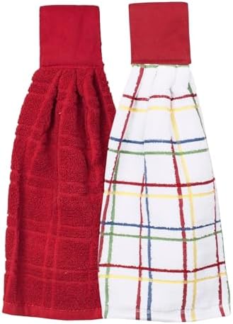 Ritz Premium 100% Cotton Solid and Multi Check Kitchen Tie Towel, Super Soft by RITZ