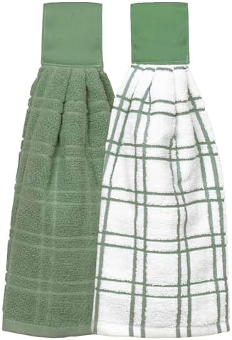 Ritz Premium 100% Cotton Solid and Multi Check Kitchen Tie Towel, Super Soft by RITZ