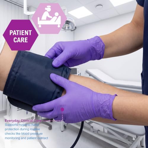MedPride Powder-Free Nitrile Exam Gloves, Iris Blue - Image 3